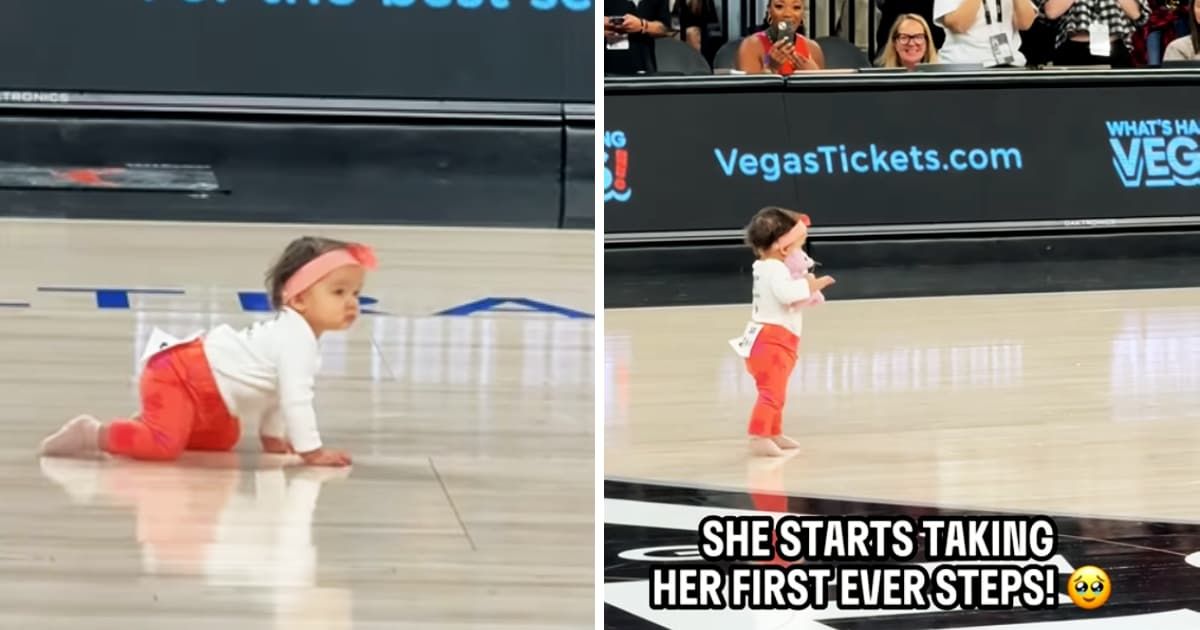 Parents entered toddler in WNBA halftime ‘crawl’ race — she took her first steps in front of 10,488 fans instead