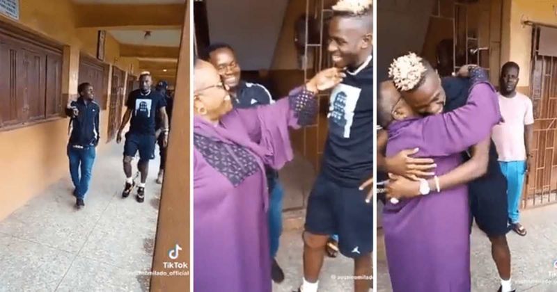 Beautiful moment shows soccer player hugging teacher who convinced his dad to let him play sports