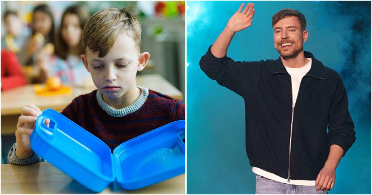 Teacher secretly filled kid's empty lunchbox with food. Then 'Mr. Beast' decided to intervene