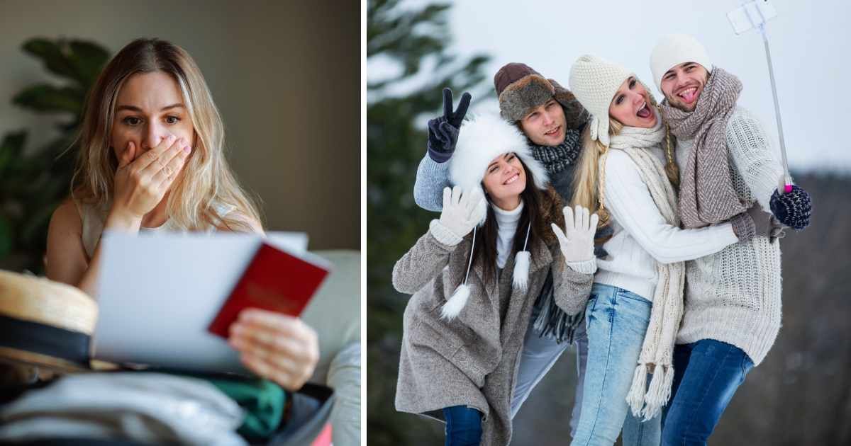 Woman takes cheesy 'family' pictures with friends after family excluded her from holiday card