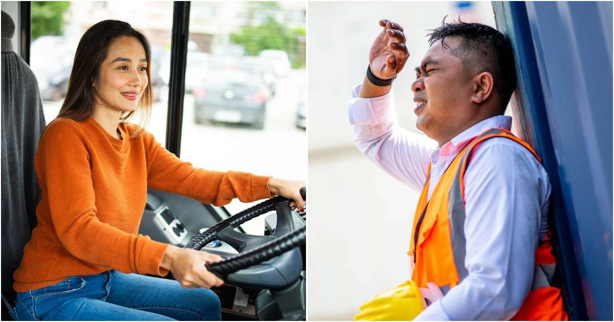 'No shame in hard work': Muddied worker sat on bus floor to avoid dirtying seat until the driver intervened