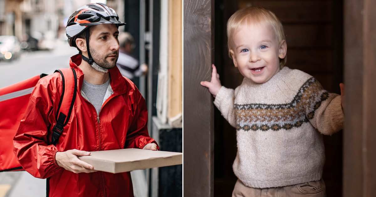 Toddler hugs pizza guy out of the blue — mom later learns he had just lost his daughter