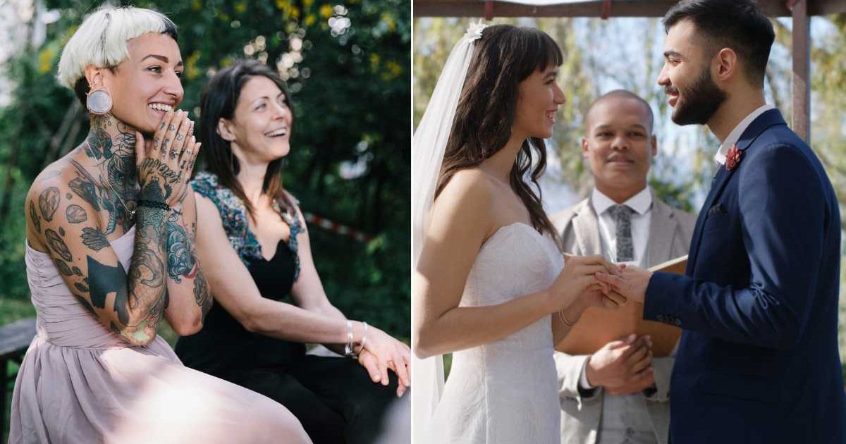 Guests showed up for an engagement party — but when a video showed the couple reading vows, the crowd gasped