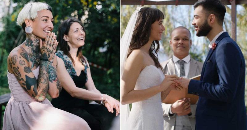 Guests showed up for an engagement party — but when a video showed the couple reading vows, the crowd gasped