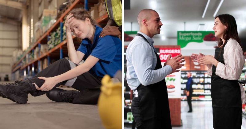 Employee quits mid-shift after being denied a break at work while recovering from leg tumor surgery