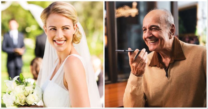Bride walked down aisle alone to the sound a voicemail, and her father's chair didn't seem so empty anymore