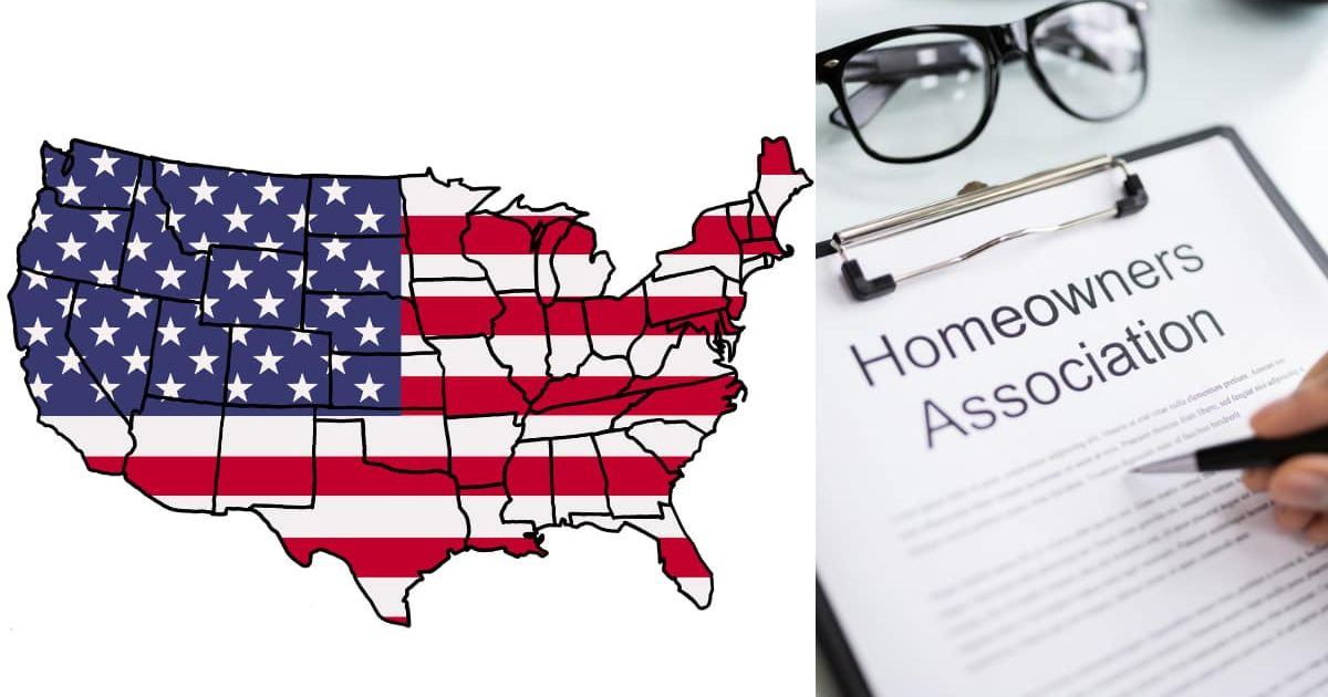 This map shows how many Americans are there in HOA per state