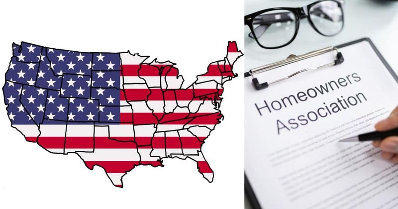 This map shows how many Americans are there in HOA per state