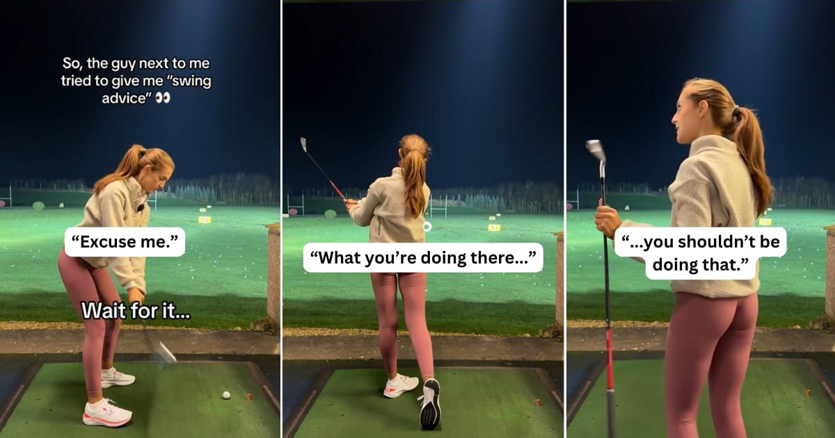 Professional PGA female golfer gets mansplained on 'how to swing' the club — her reply followed with the next swing