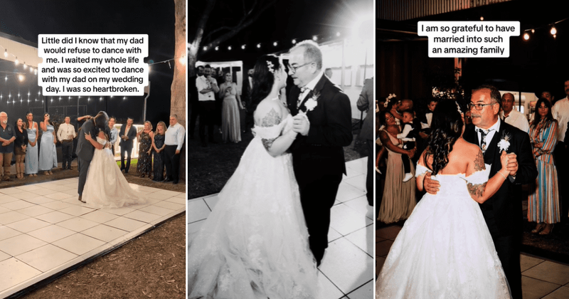 Bride left heartbroken after dad refuses father-daughter dance — then someone unexpected stepped up
