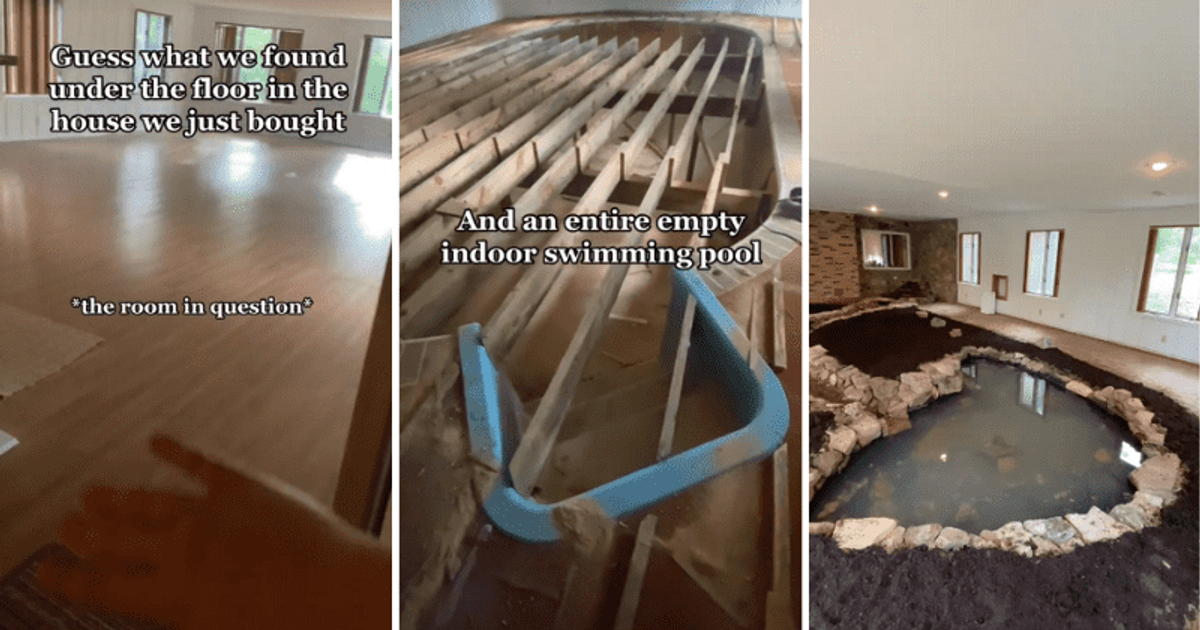 Woman reflooring new home stunned after discovering secret indoor swimming pool under the floorboards