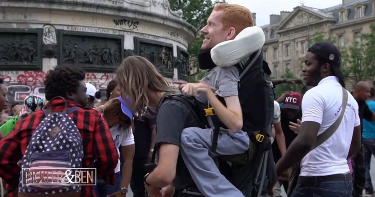 Disabled man's dream of seeing Europe seemed impossible until his friends literally carried him along