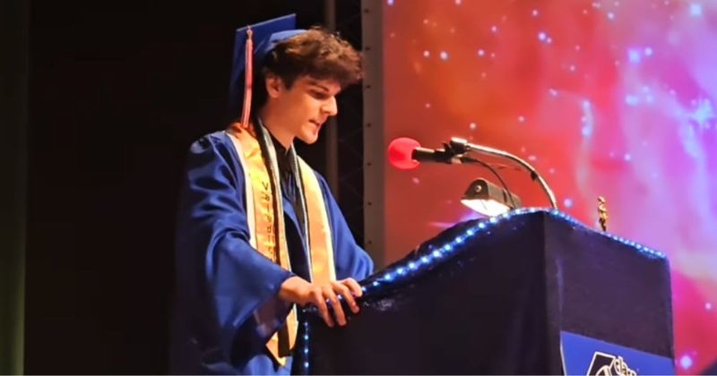 High school valedictorian took the stage hours after his dad's funeral — his speech left whole school fighting back tears