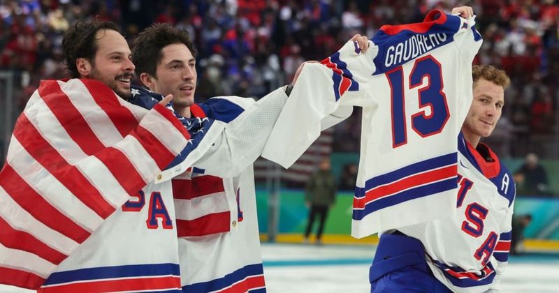 U.S. hockey team paused gold-medal photo to honor late teammate Gaudreau's kids in the crowd