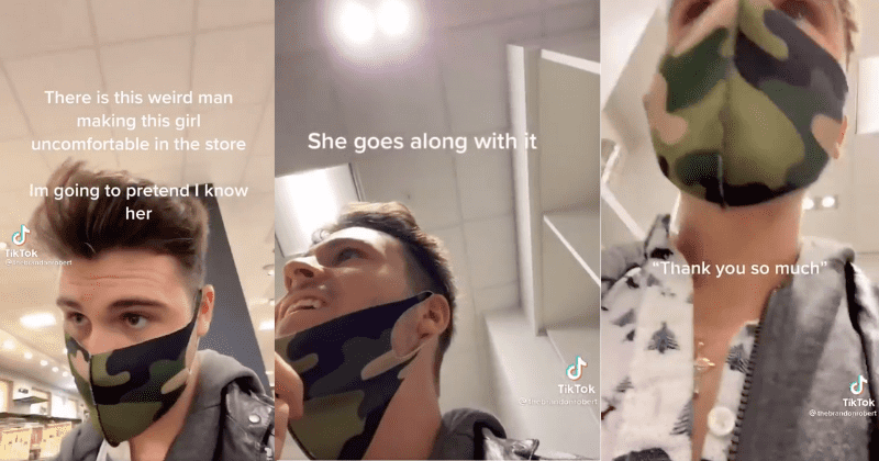 He saw a girl being stalked by a creep, so he called out and pretended to know her — and it worked