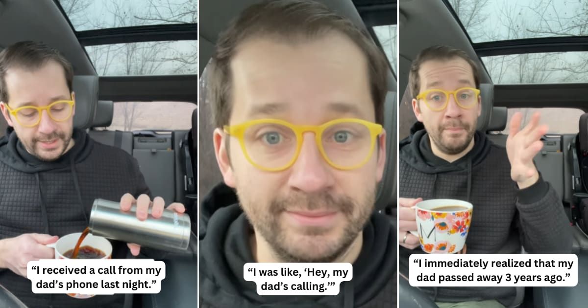 He was stunned after he got a call from his late dad's phone. When he answered, it was a familiar comforting voice