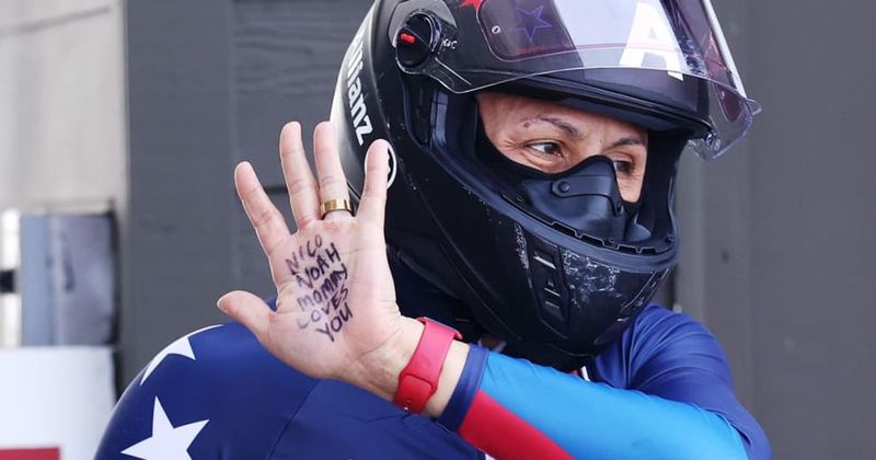 Bobsledder snatches Olympic gold and runs to hug her kids’ nanny first. The reason has fans in tears