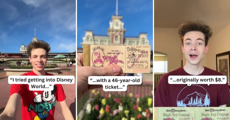 He found a 46-year-old Disney World ticket worth $8 in 1971. He tried to see if it would work