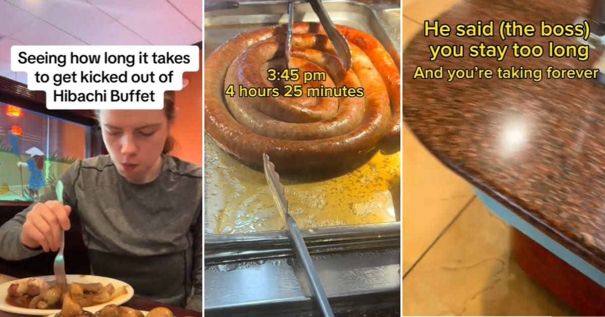 Woman asked to leave ‘all you can eat’ buffet after 4.5 hours and six plates