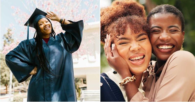 She crossed continents for her graduation but no family showed up. Then she noticed a stranger holding up a phone