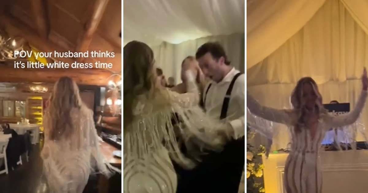 Bride ditched 'white dress' tradition to stun husband and wedding guests with her jaw-dropping reception outfit