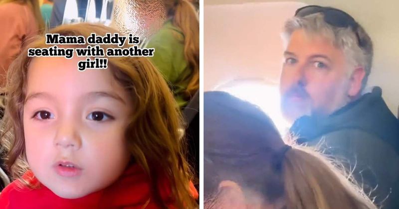 Little girl sees Daddy 'sit with another girl' on the plane — and oh boy, she was not happy about it