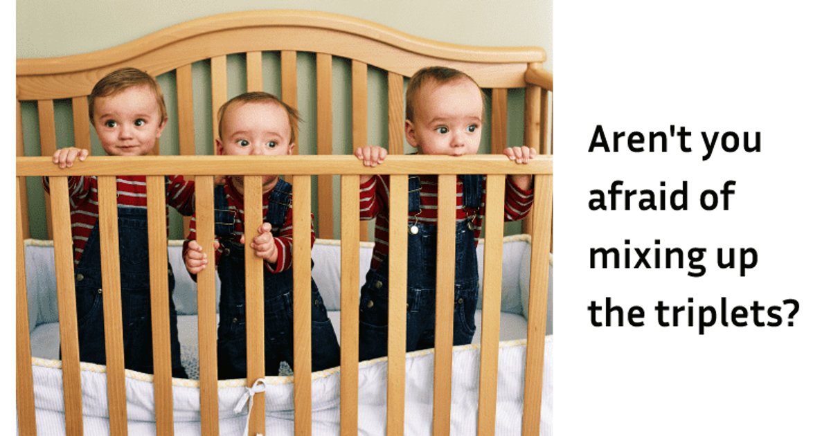 Mom has the silliest way to tell her identical baby triplets apart and you have to applaud