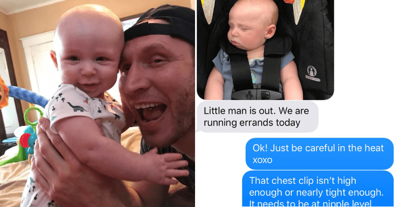 Wife sent text 'nagging' husband to double check baby's car seat — and it ended up saving his life
