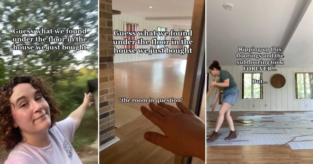 Woman replacing the floorboards left stunned by what she found underneath her new home