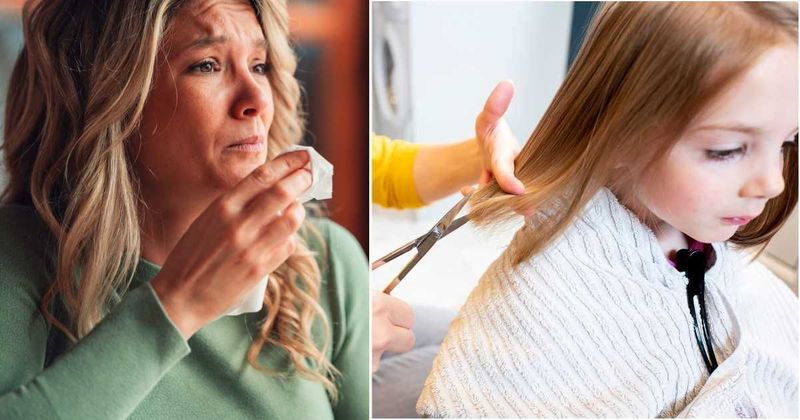 Kid interrupts mom’s self-care routine for an 'emergency haircut.' Her reason is as sweet as it is heartbreaking
