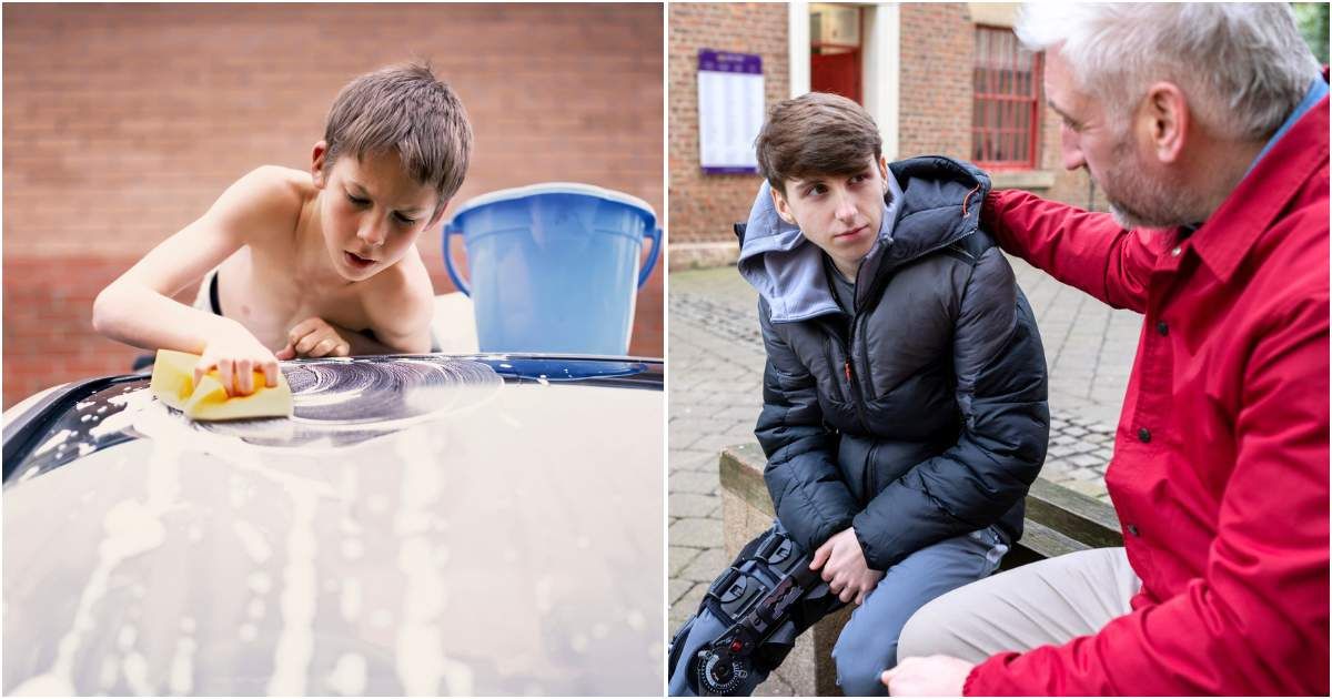 Teen washing cars for his dream got $100 from a stranger — then her husband's surprise stole the show
