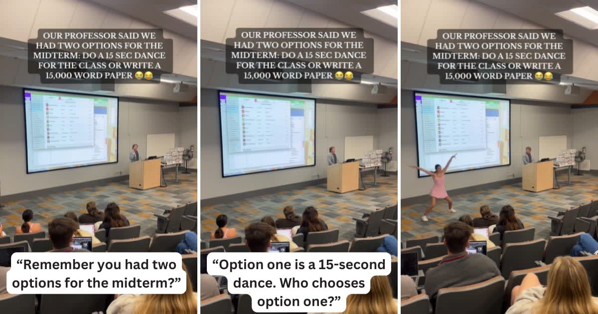 Girl chose 15-second dance in front of class over writing a 15000-word paper. She took the stage and stunned the class
