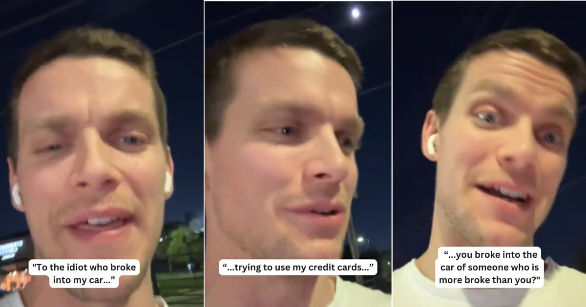 Man has the final chuckle when car thief who stole his wallet tries using his cards at gas stations