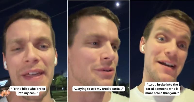 Man has the final chuckle when car thief who stole his wallet tries using his cards at gas stations