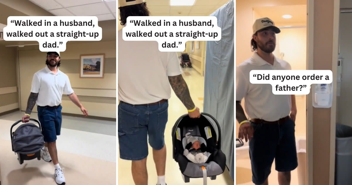 Man shows up with 'dad-starter-pack' to the hospital room. It was a hall-of-fame dad move