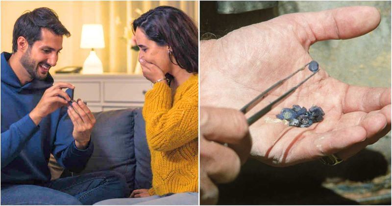 Man proposed with 100 pounds of 'gravel' so his girlfriend could build a ring herself — then the polished result made them gasp