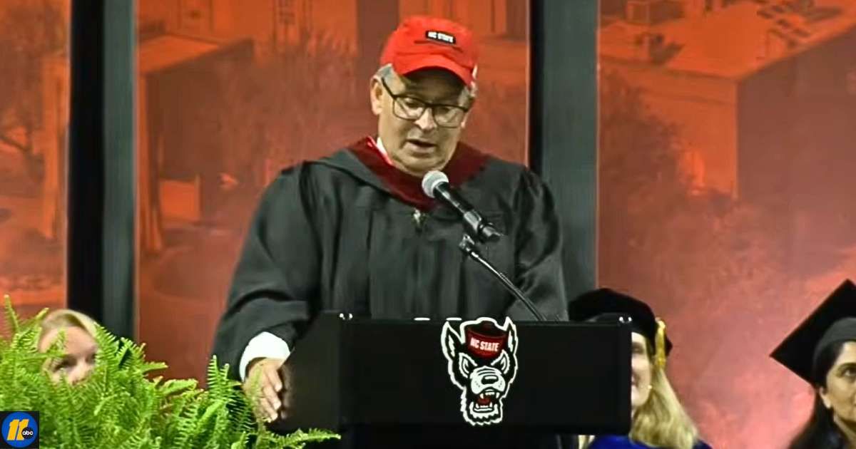 North Carolina graduates sit in stunned silence as alumnus reveals a 'debt-free' surprise