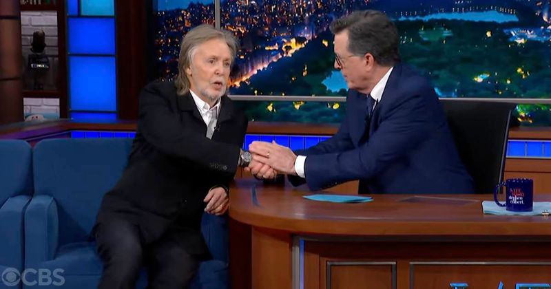 Paul McCartney returned to the theater where The Beatles changed America — this time for Colbert’s final show