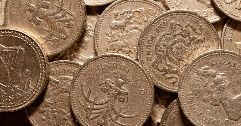 Golden British pound coins (Representative Image Source: Pexels | Photo by William Warby)