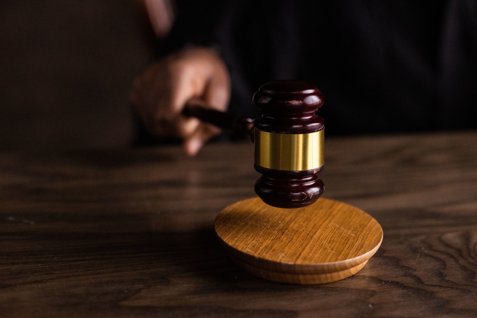 Gavel and wooden block in a law court (Representative Image Source: Pexels | Photo by )
