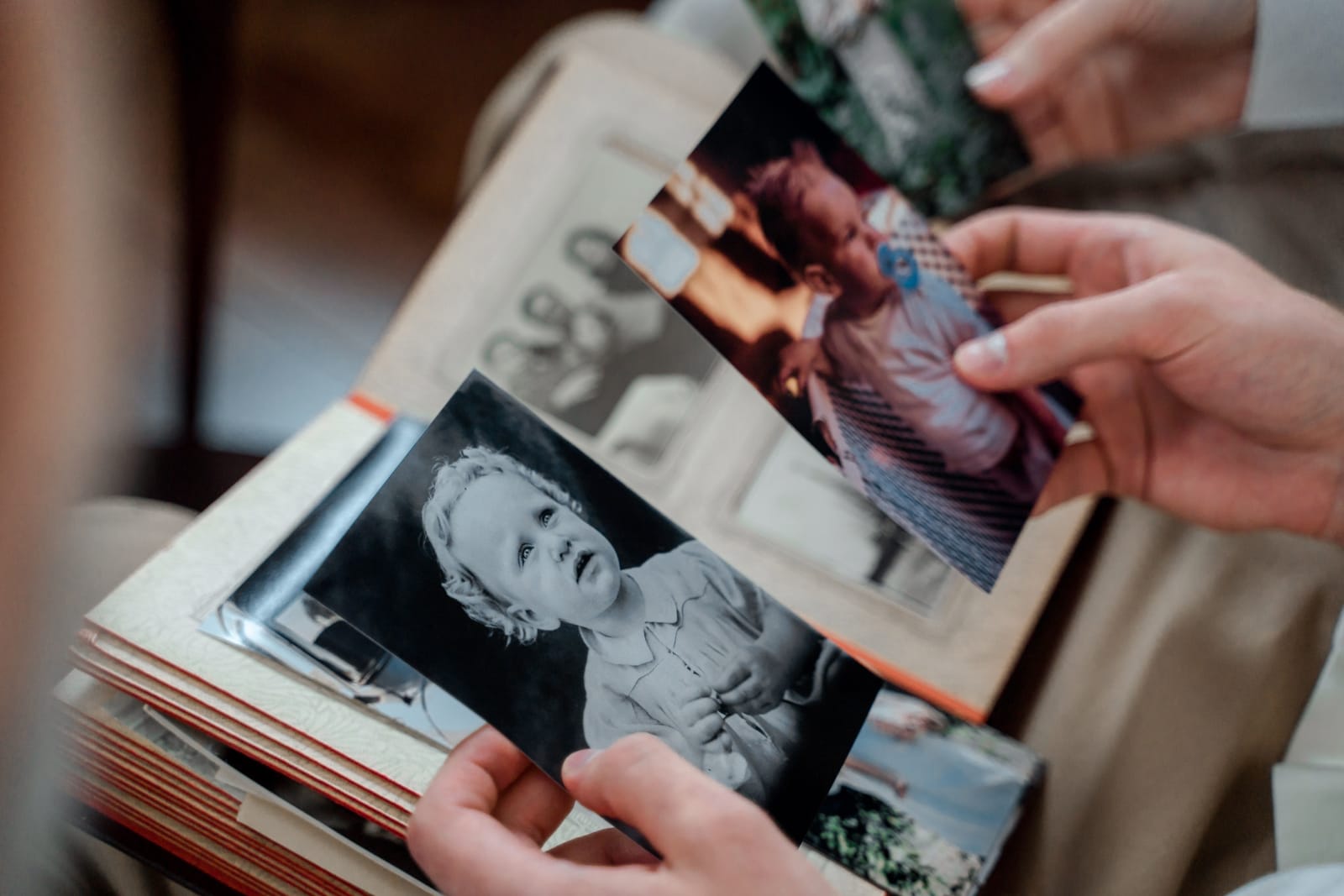 Man exploring vintage photographs from an album (Representative Image Source: Pexels | Photo by Cottonbro Studio)